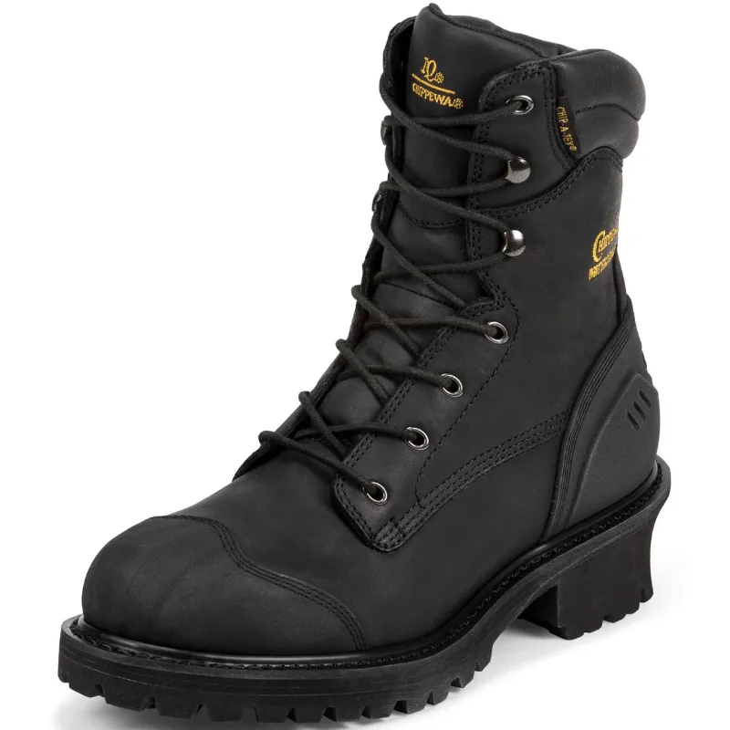 Chippewa Men's Black Logger Insulated Waterproof Work Boots 55058