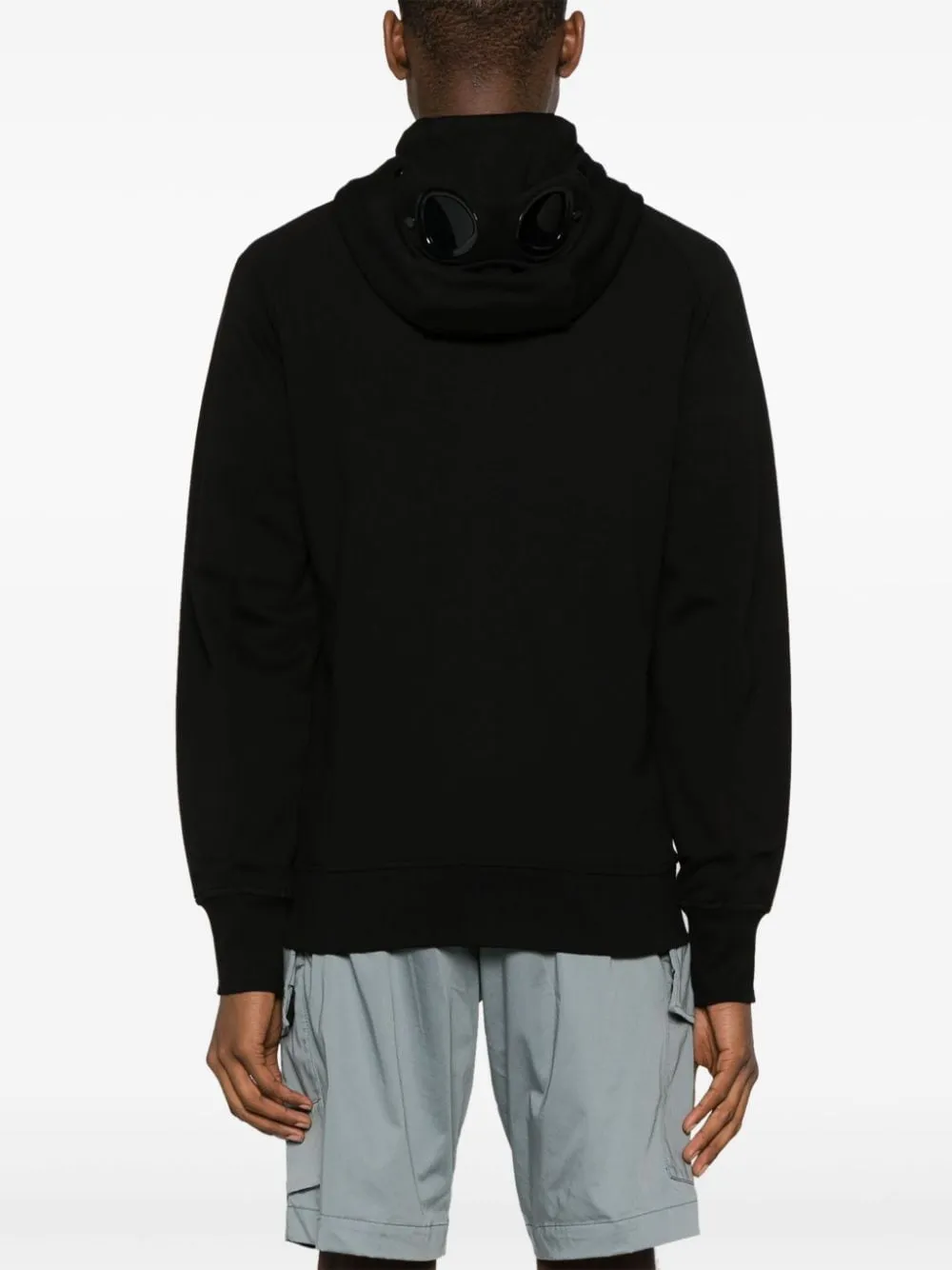 CP Company Sweat à capuche zippé Diagonal Raised Fleece Goggle Black