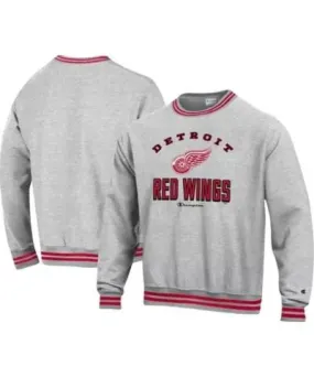 Cutter & Buck Men's NHL Detroit Wings Reverse Weave Yarn Dye Pullover Sweatshirt