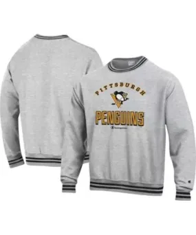 Cutter & Buck Men's NHL Pittsburgh Penguins Reverse Weave Yarn Dye Pullover Sweatshirt