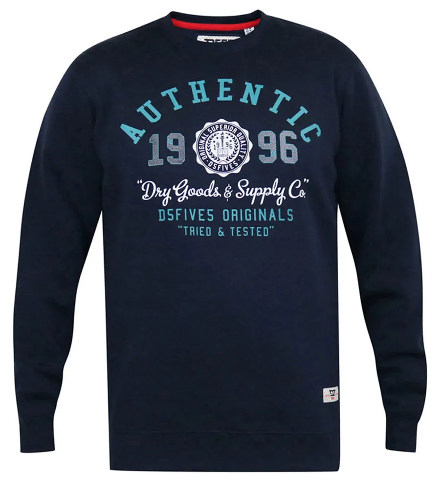 D555 Big Mens Navy Sweatshirt With Authentic Print (KEYWORTH)