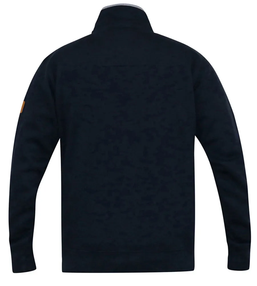 D555 Big Mens Navy Sweatshirt With Full Zip and Chest Embroidery (NASHUA)