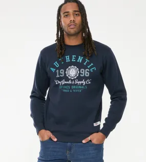 D555 Mens Navy Sweatshirt With Authentic Print (KEYWORTH)