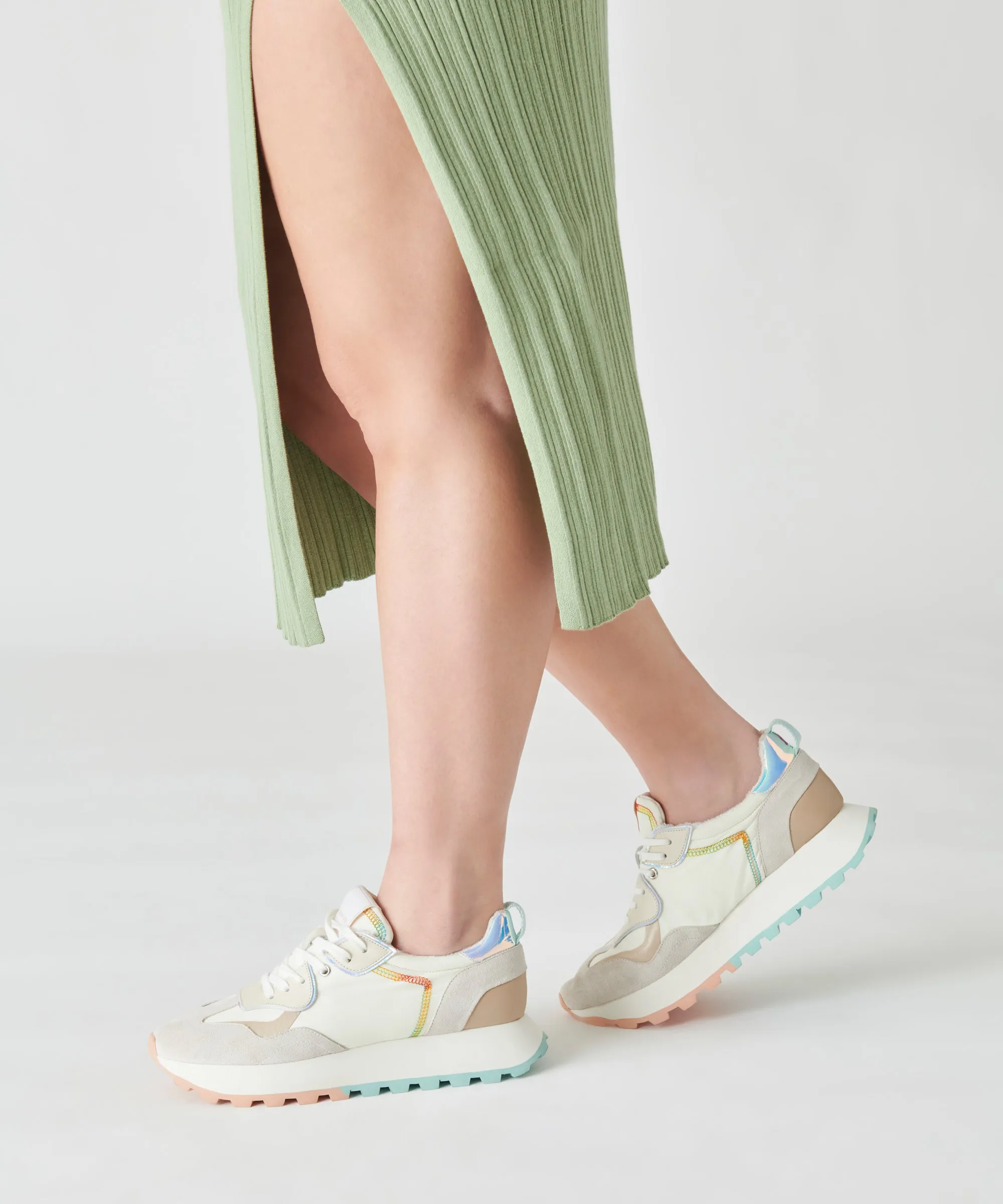 DOLCE VITA x GREATS REUBIN PRIDE SNEAKERS WHITE MULTI SUEDE