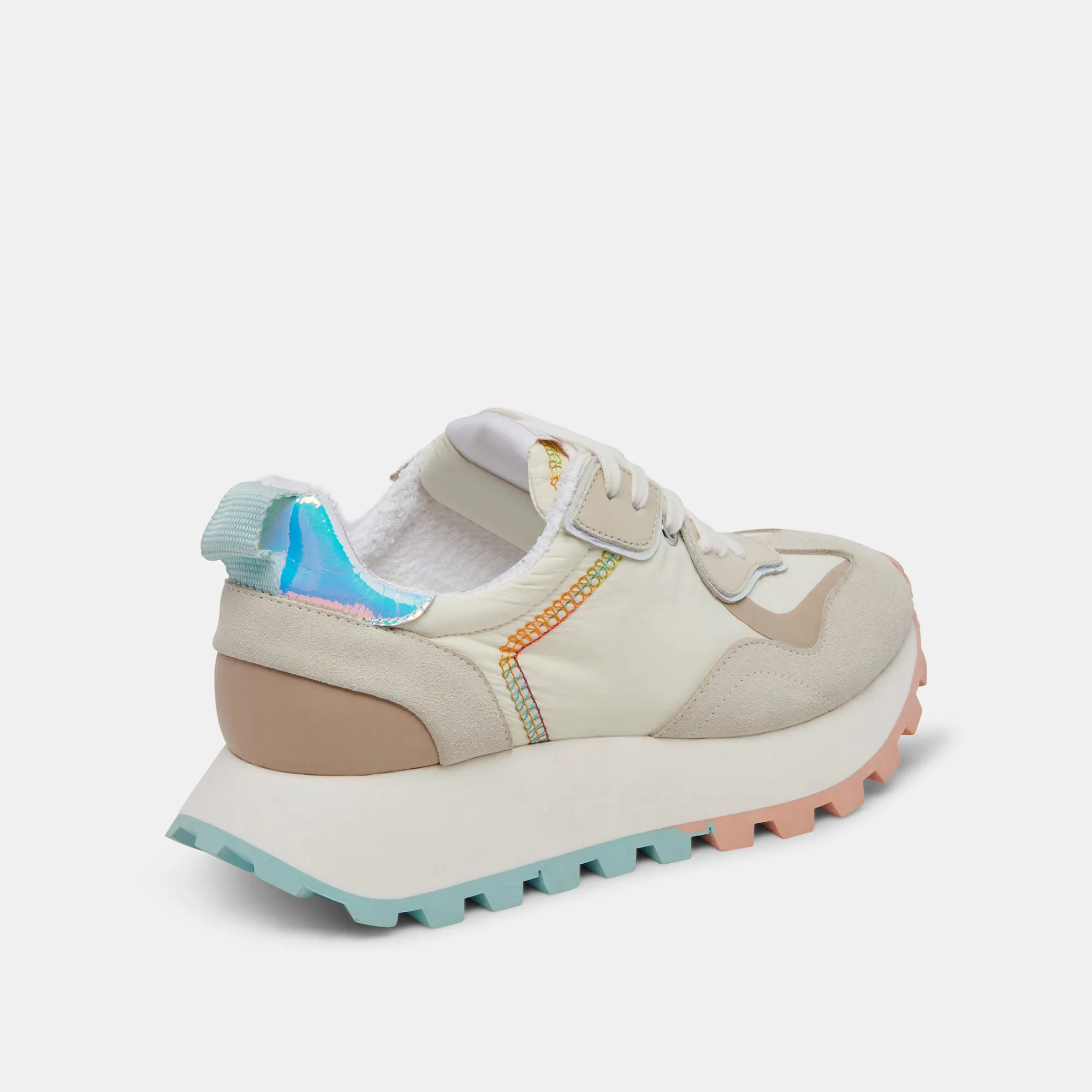 DOLCE VITA x GREATS REUBIN PRIDE SNEAKERS WHITE MULTI SUEDE