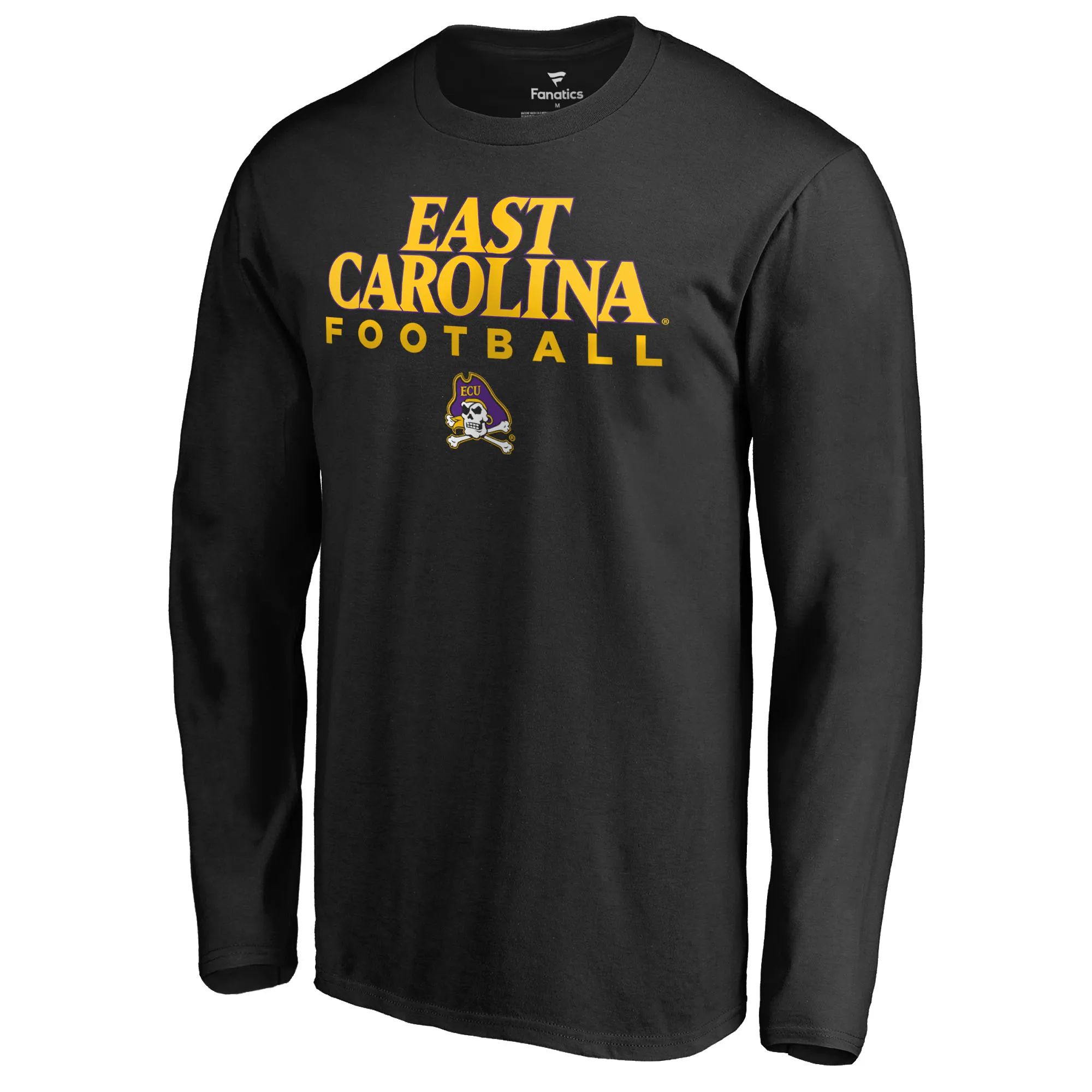 East Carolina Pirates Black True Sport Football Long Sleeve T-Shirt