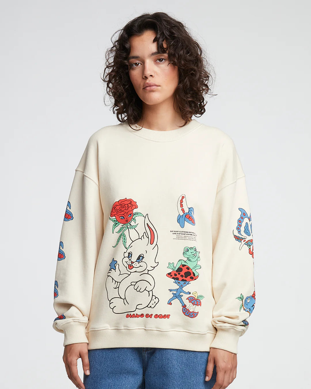 EAT DUST / GIRLS OF DUST Bunny Basic Milk Sweatshirt