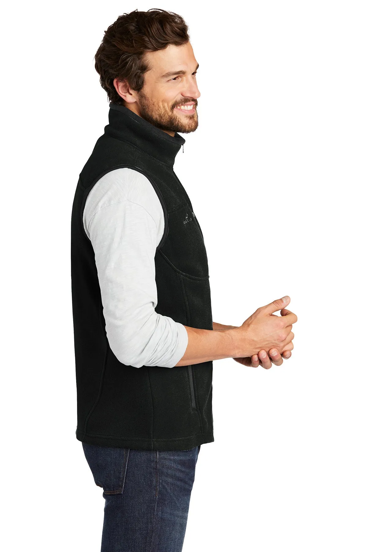 Eddie Bauer Branded Fleece Vests, Black