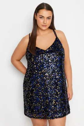 Evans Blue Sequin Mini Dress