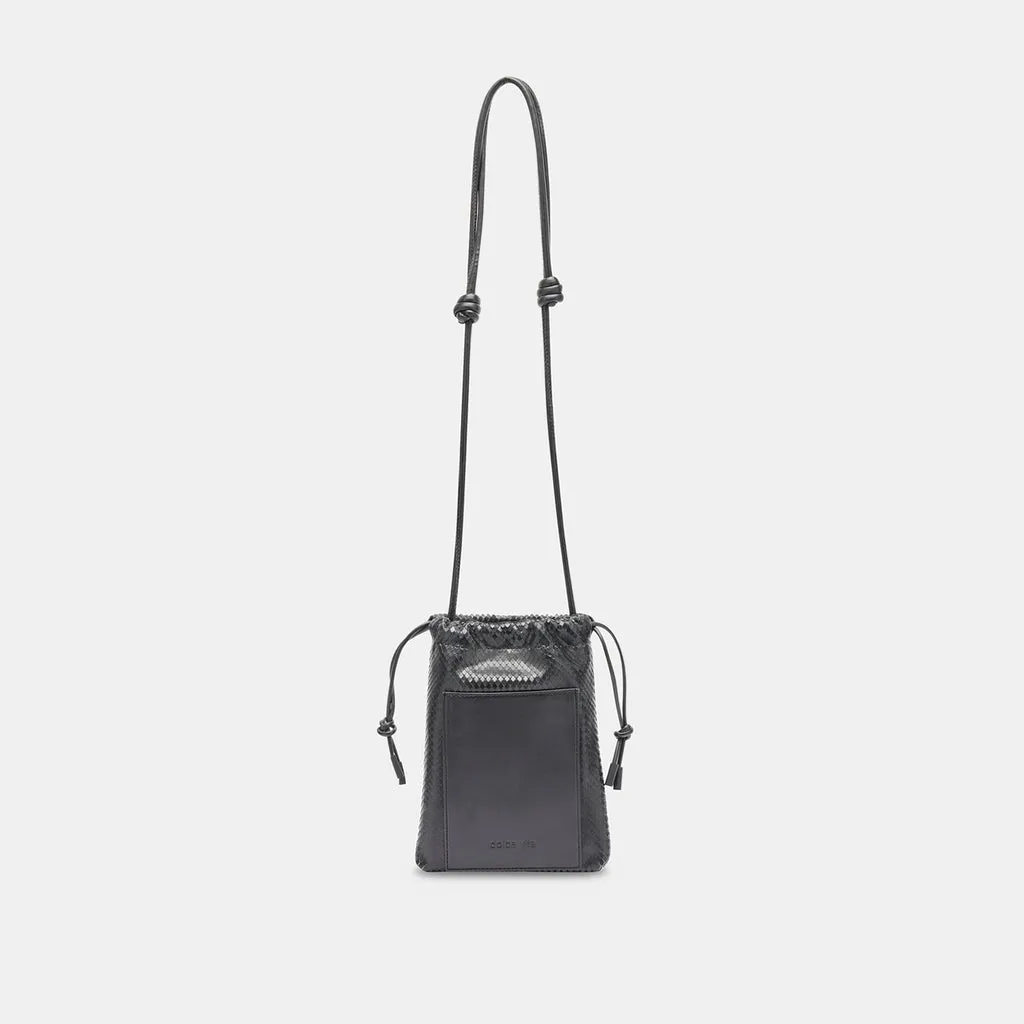 EVIE CROSSBODY POUCH BLACK SNAKE LEATHER– Dolce Vita 6964705165378