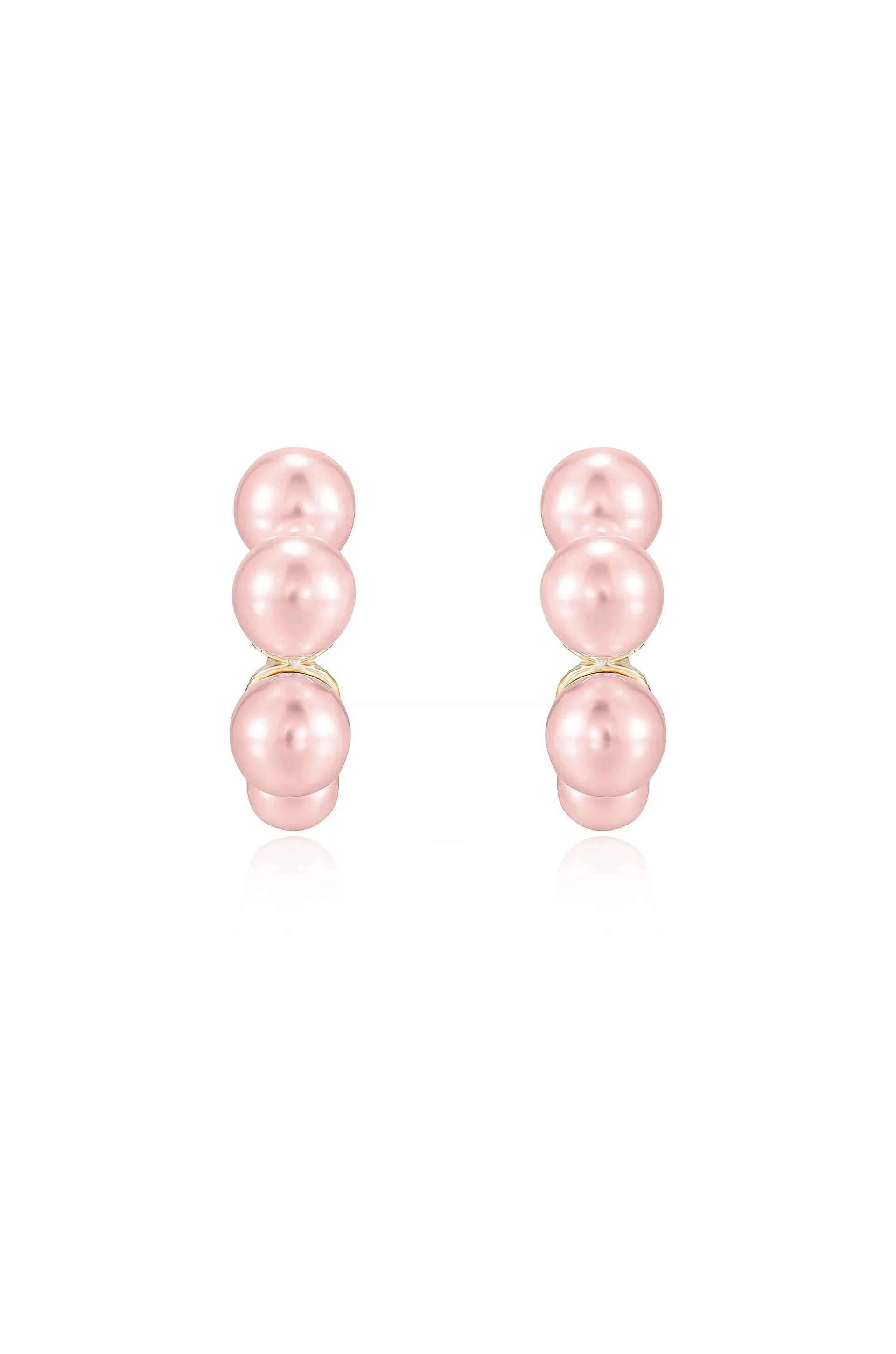 Five Point Pearl Hoop Earrings