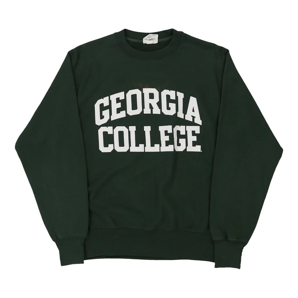 Georgia Reverse Weave Champion College Sweatshirt - Medium Green Cotton Blend