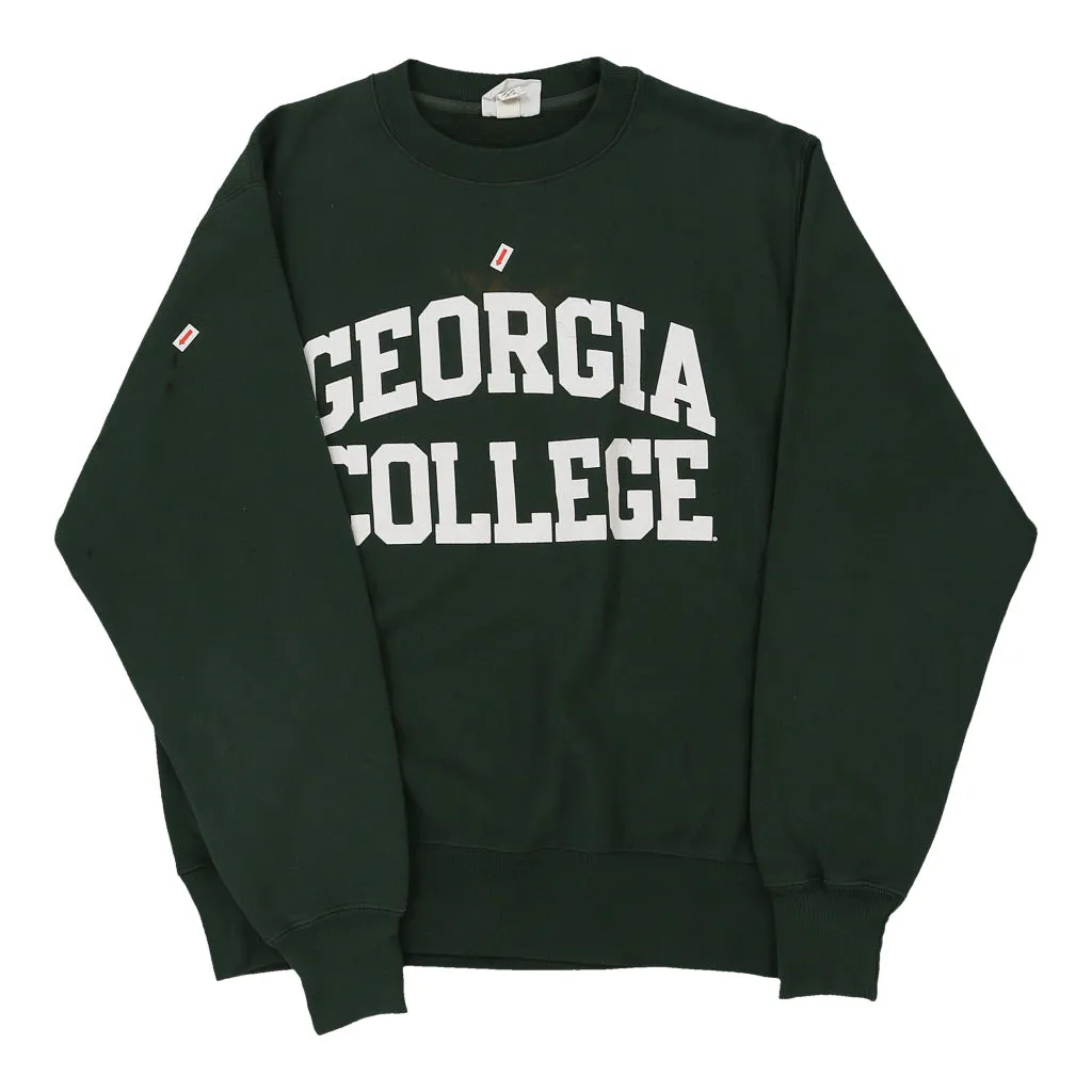 Georgia Reverse Weave Champion College Sweatshirt - Medium Green Cotton Blend