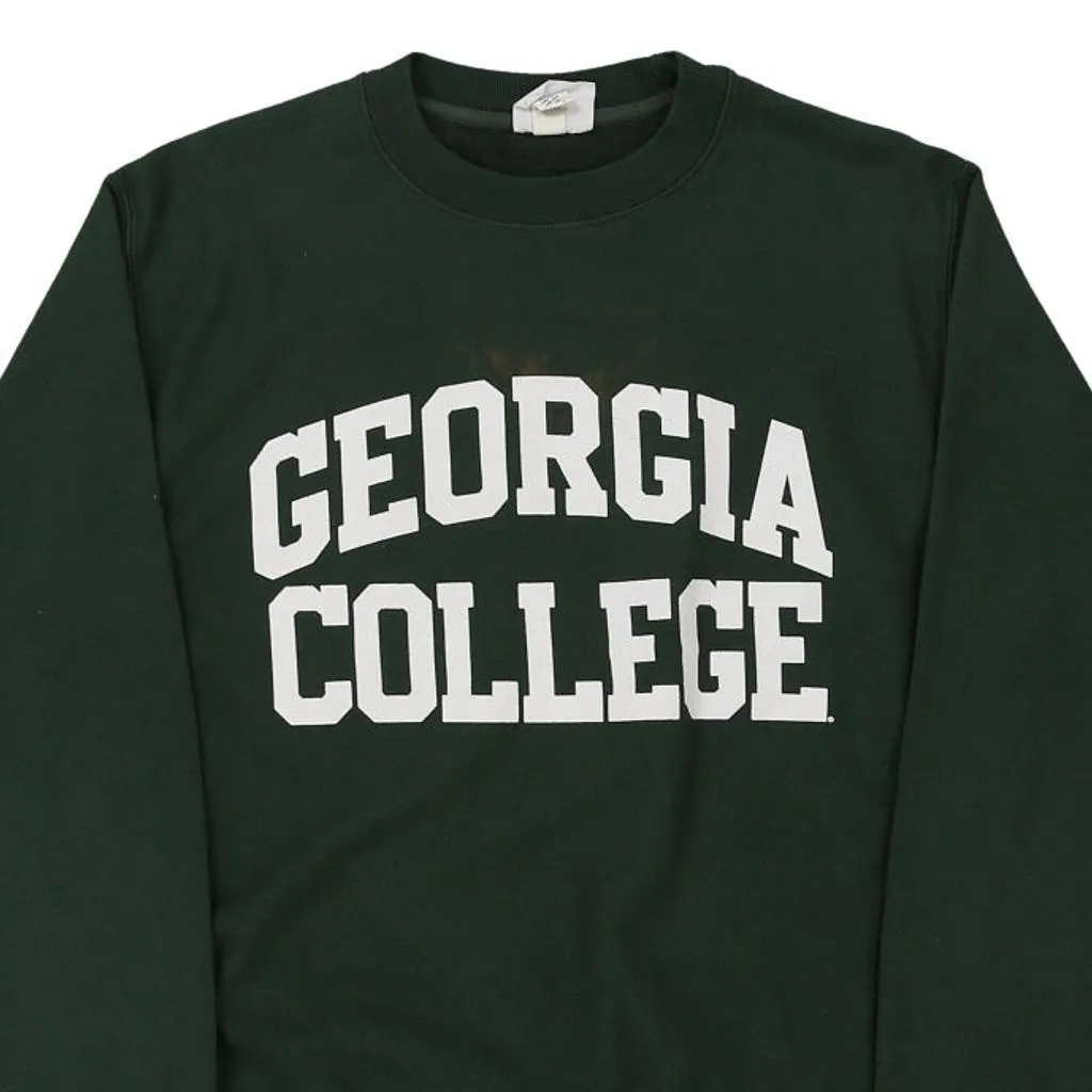 Georgia Reverse Weave Champion College Sweatshirt - Medium Green Cotton Blend