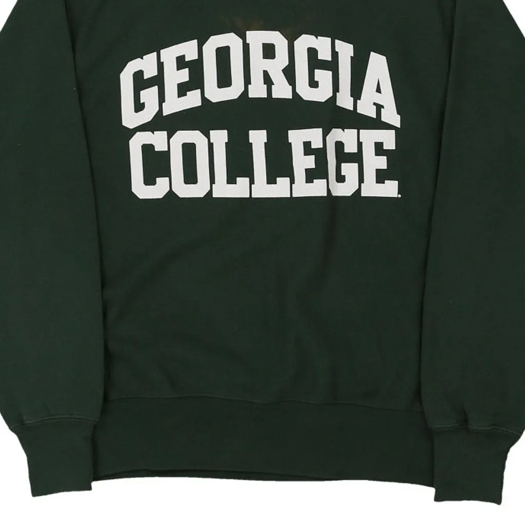 Georgia Reverse Weave Champion College Sweatshirt - Medium Green Cotton Blend