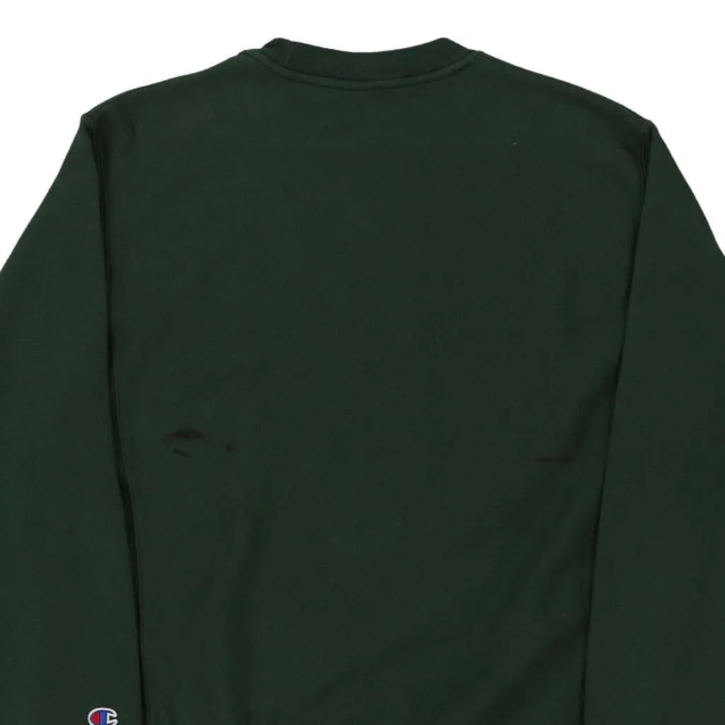 Georgia Reverse Weave Champion College Sweatshirt - Medium Green Cotton Blend