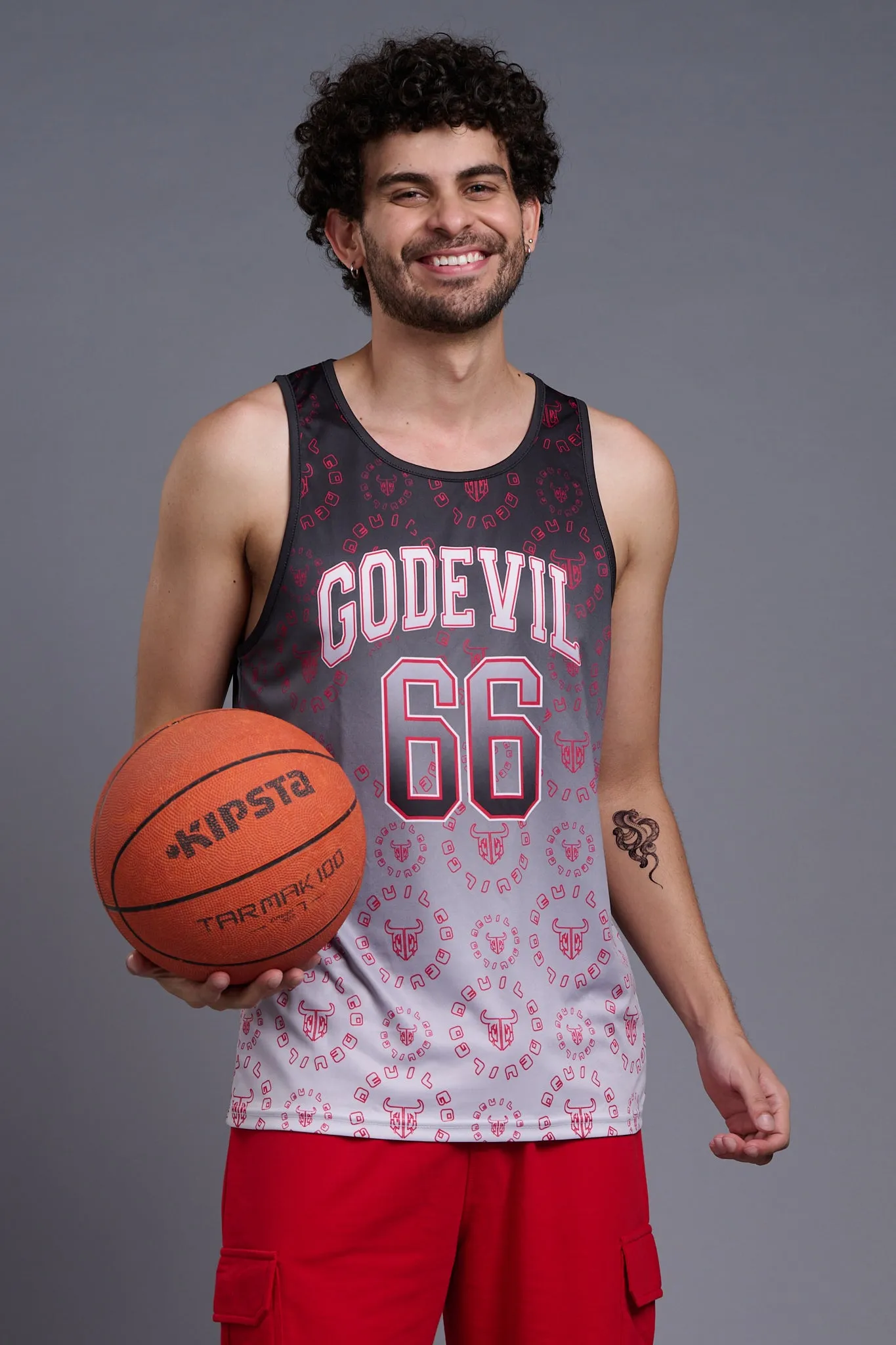 Go Devil 66 With Logo & Gradient Printed Black & White Vests for Men