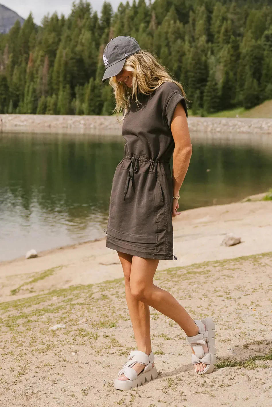 Go Getter Mini Dress in Charcoal - FINAL SALE