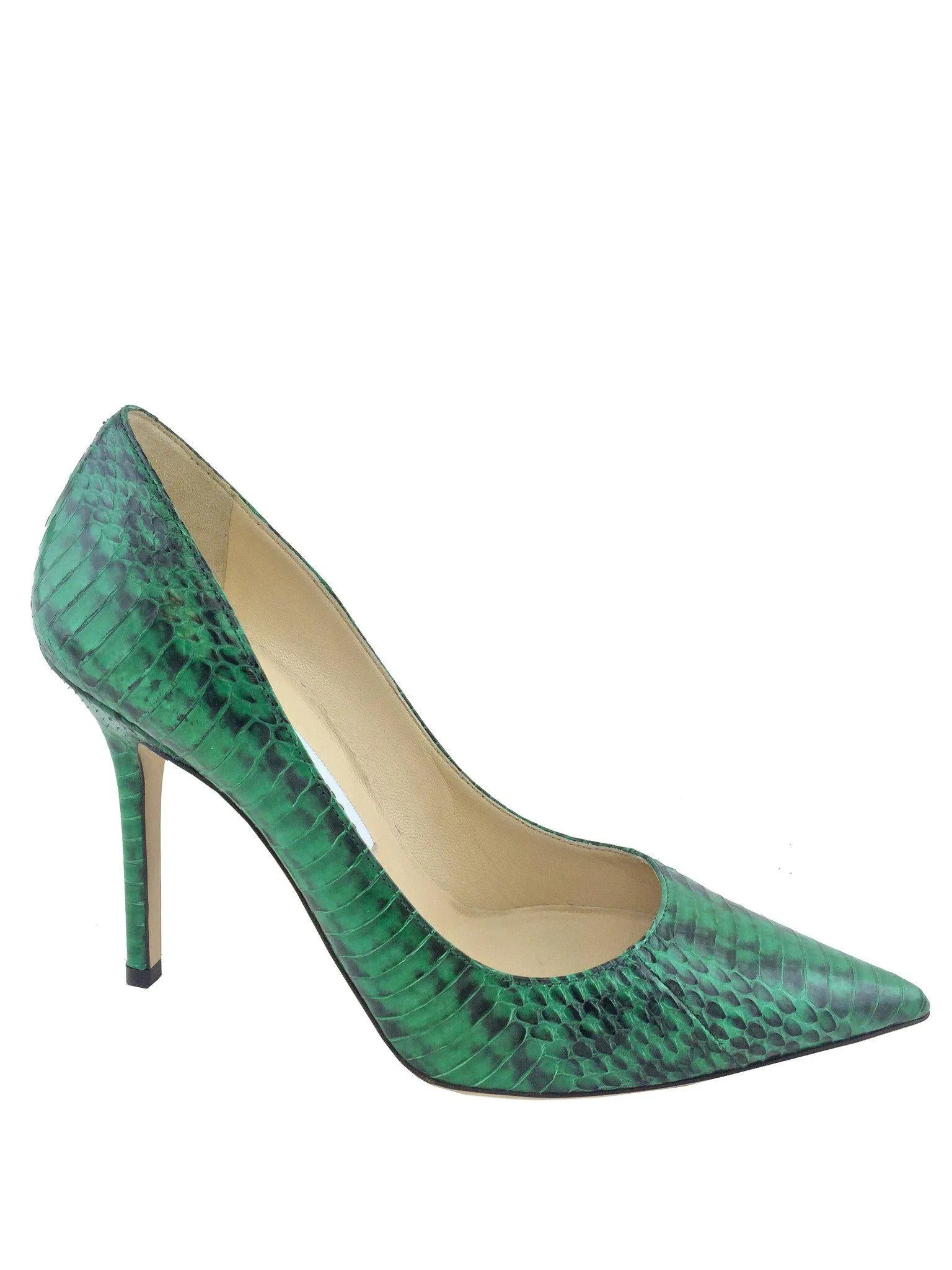 Jimmy Choo Anouk Snakeskin Pointed-Toe Pumps Size 7.5