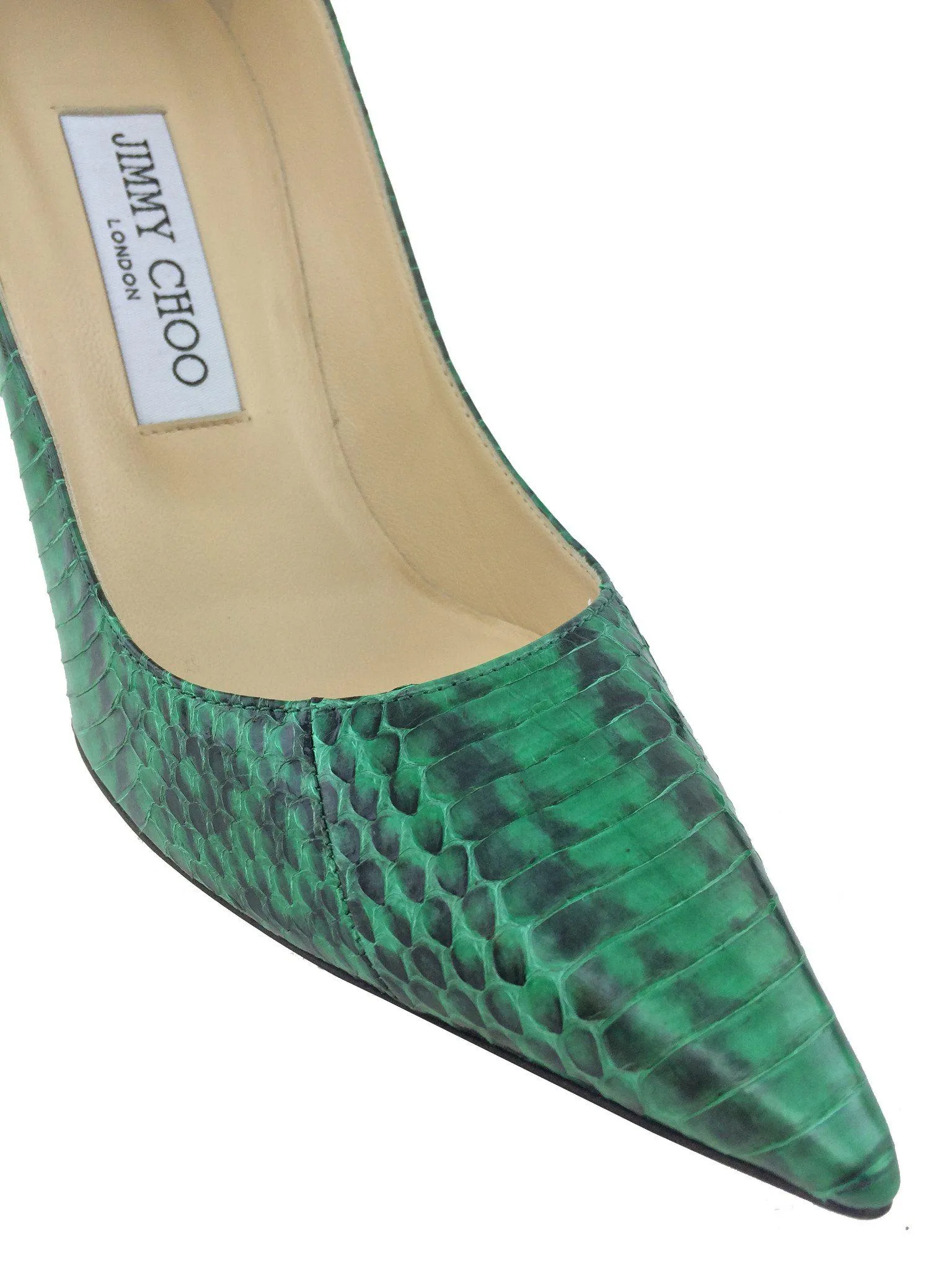 Jimmy Choo Anouk Snakeskin Pointed-Toe Pumps Size 7.5