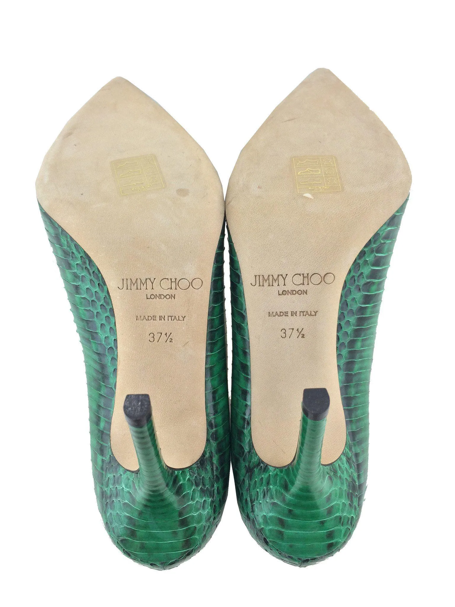 Jimmy Choo Anouk Snakeskin Pointed-Toe Pumps Size 7.5