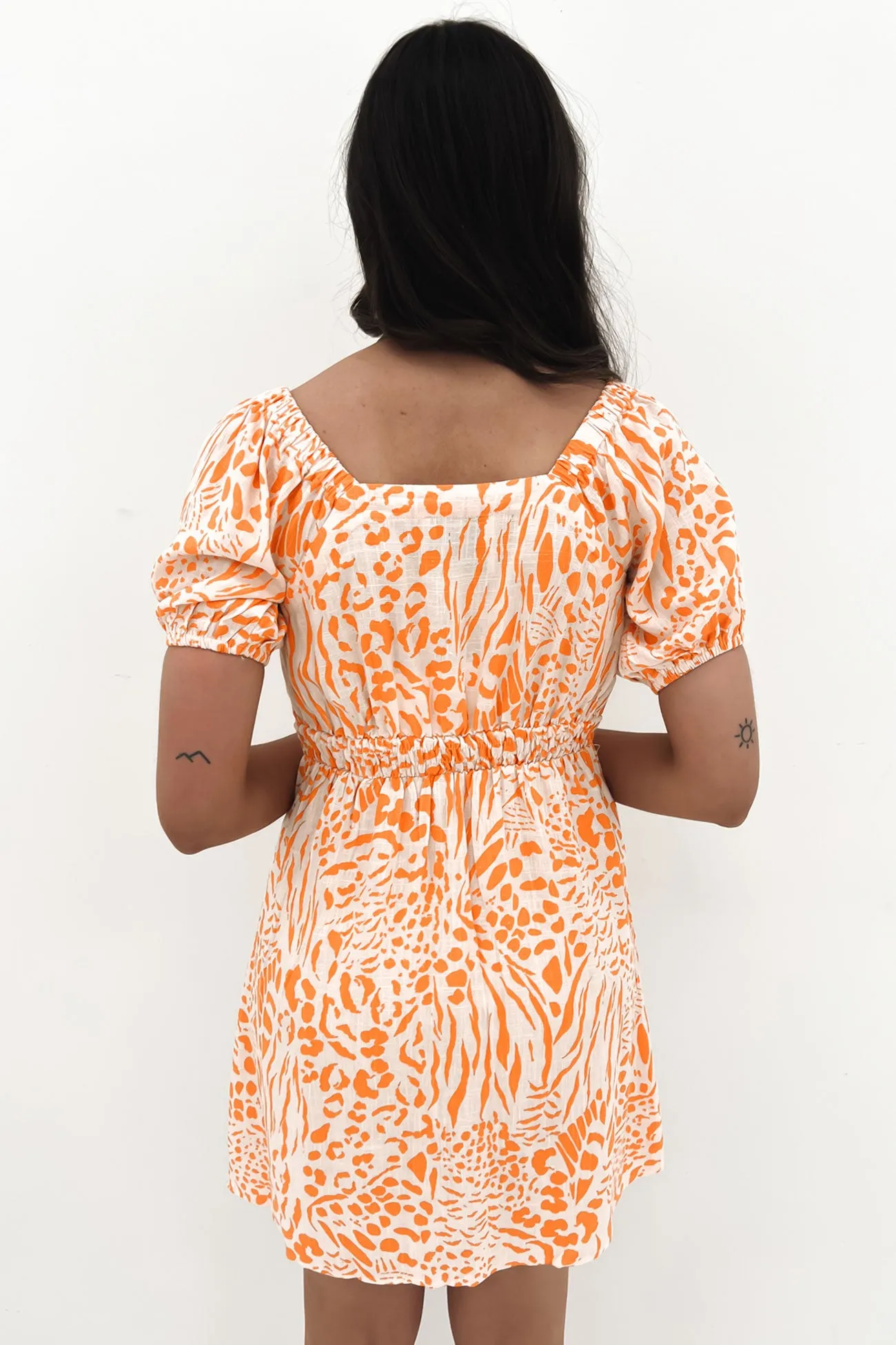 Jorja Mini Dress Orange Print