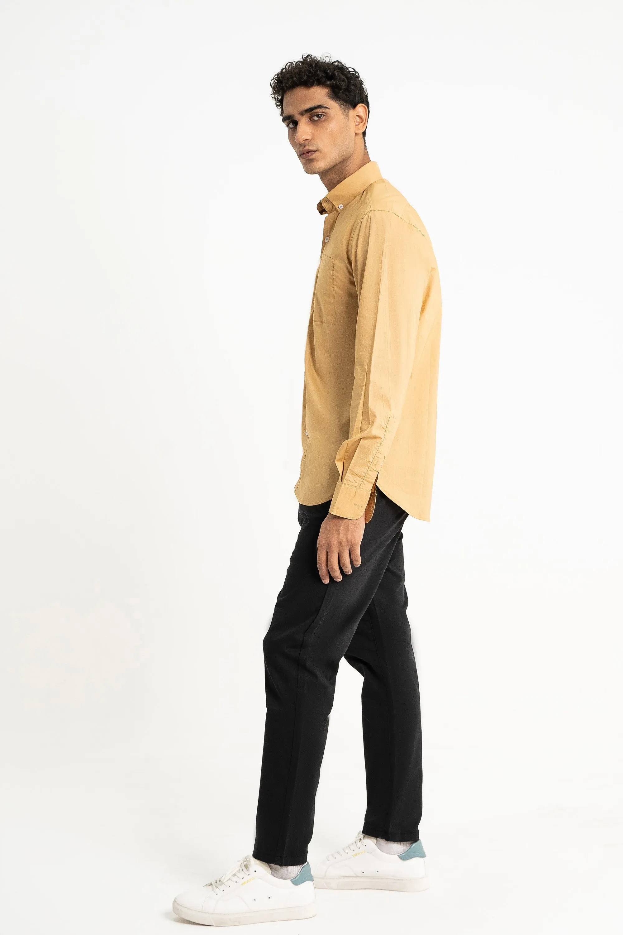 Khaki Cotton Casual Shirt