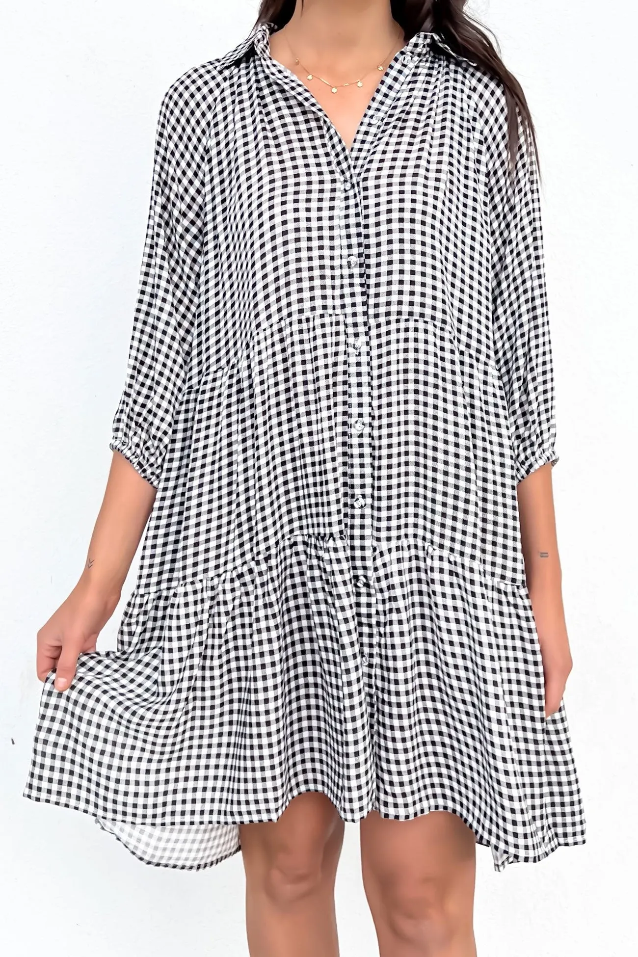 Lara Mini Dress Black Check