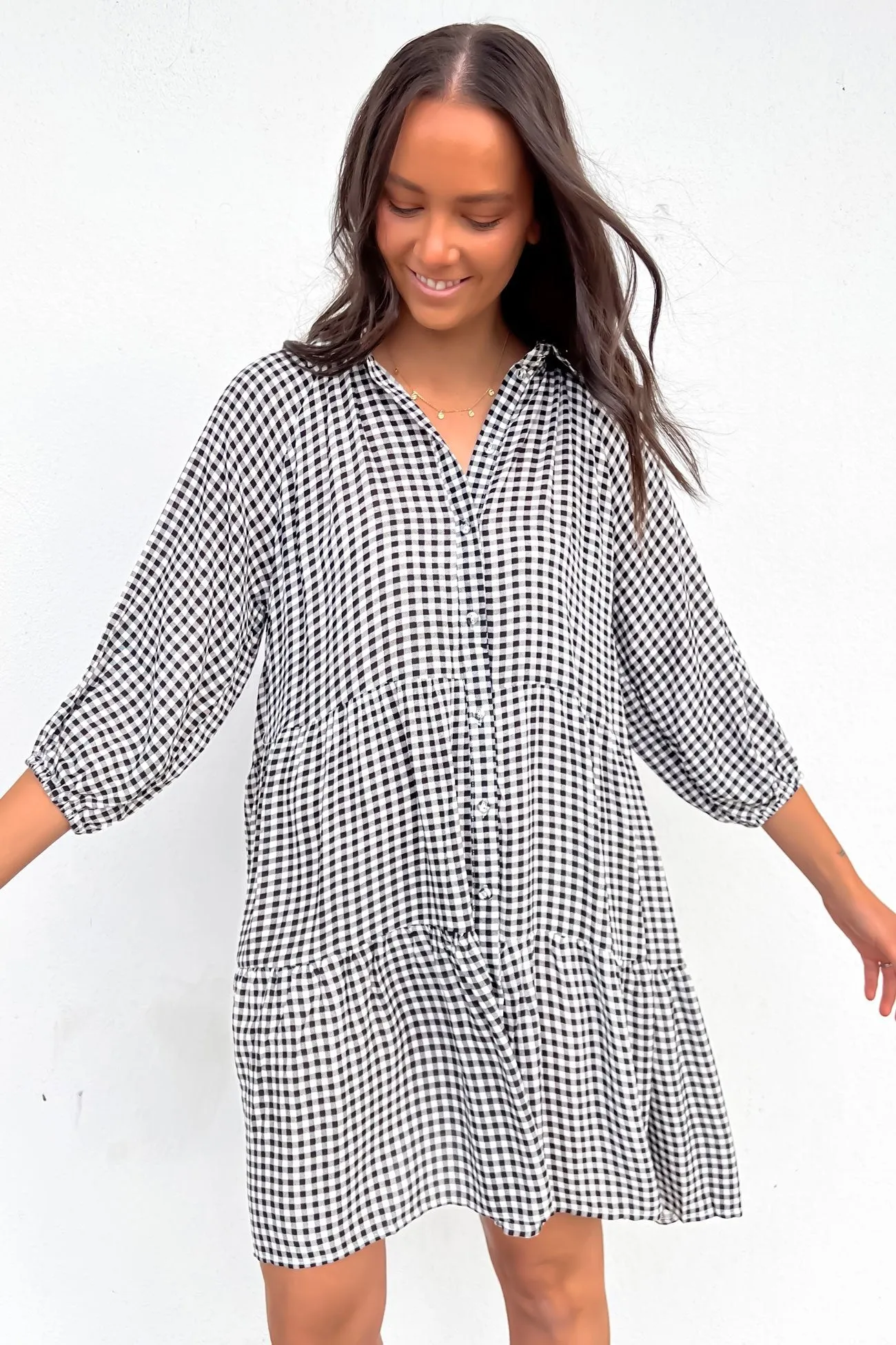 Lara Mini Dress Black Check