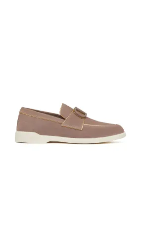 Leisure Flows Split Leather Loafer - Clay/Antique Brass