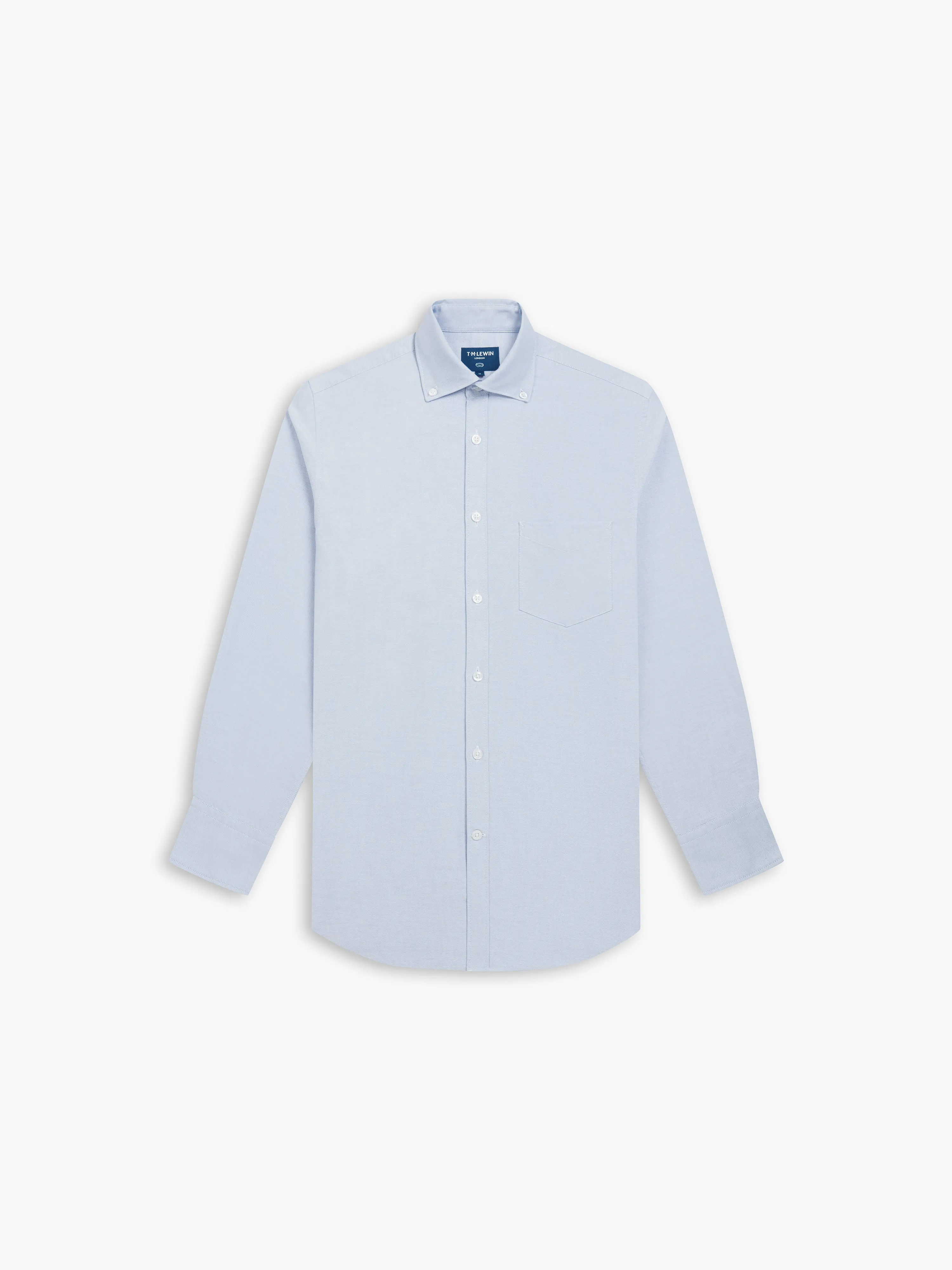 Light Blue Oxford Slim Fit Button Down Collar Casual Shirt