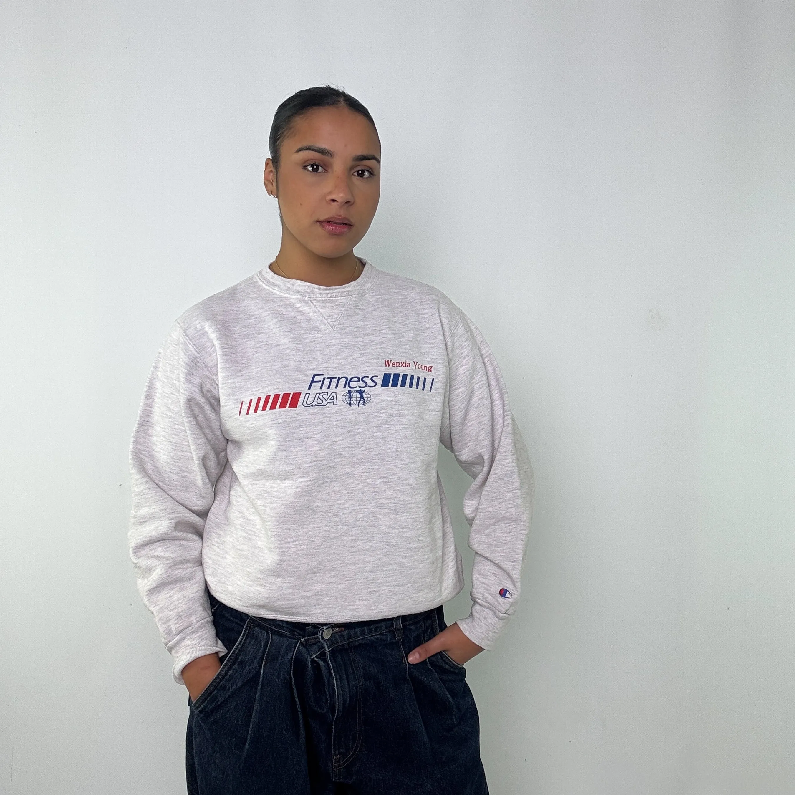 Light Grey y2ks Champion Sweatshirt (L)