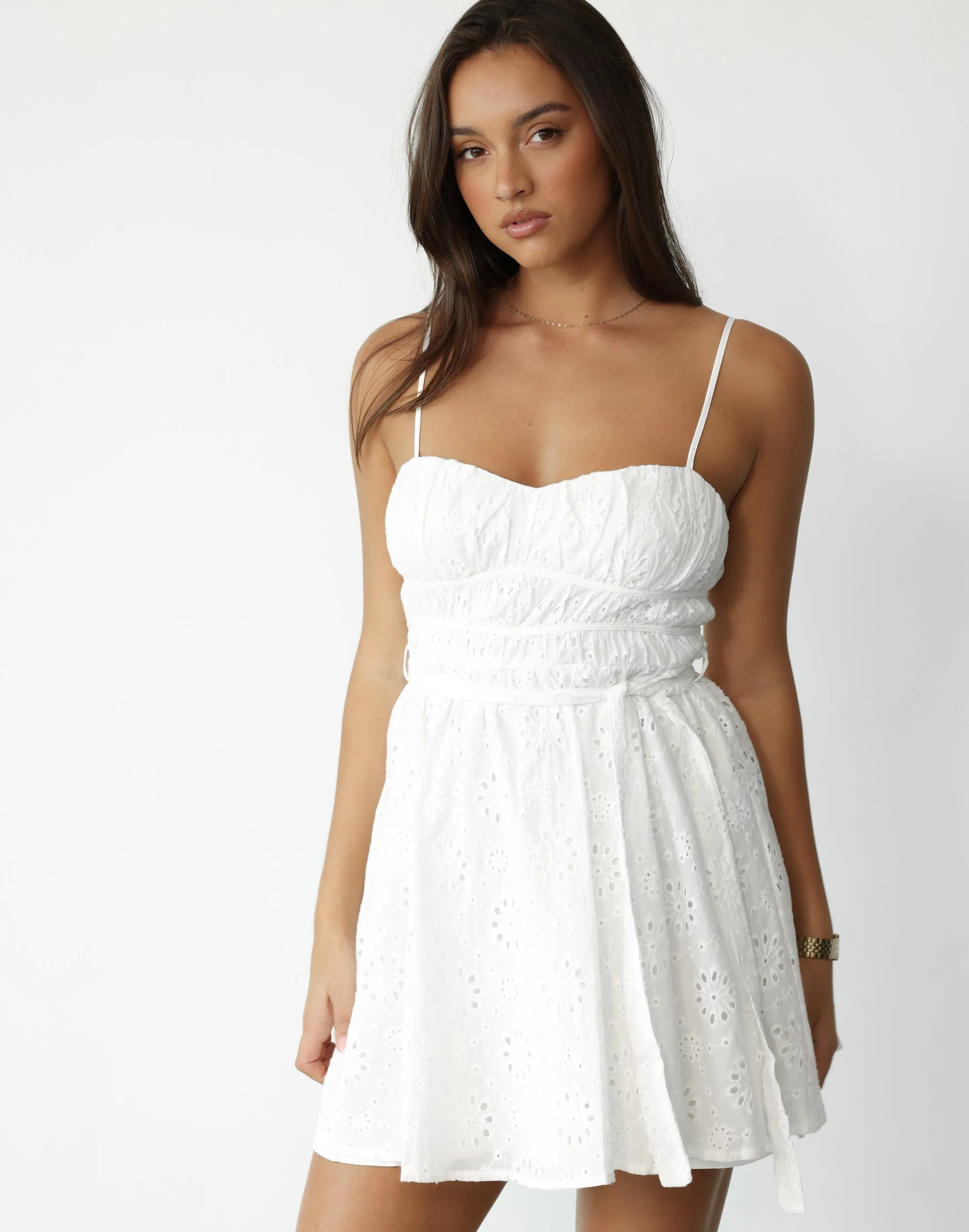 Lorraine Mini Dress (White)