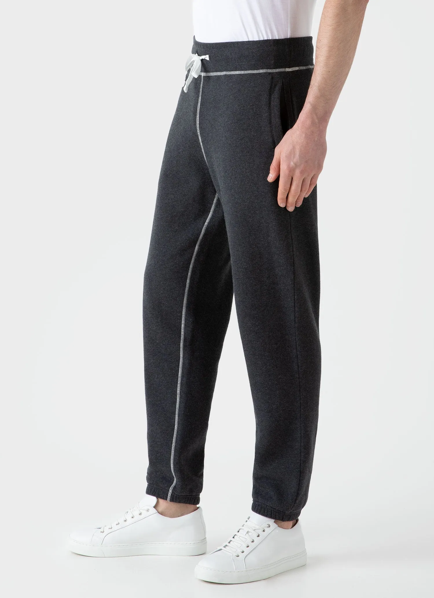 Men's Fleeceback Sweatpants in Charcoal Melange