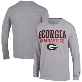 Men's Champion  Gray Georgia Bulldogs Gymnastics Stack Long Sleeve T-Shirt