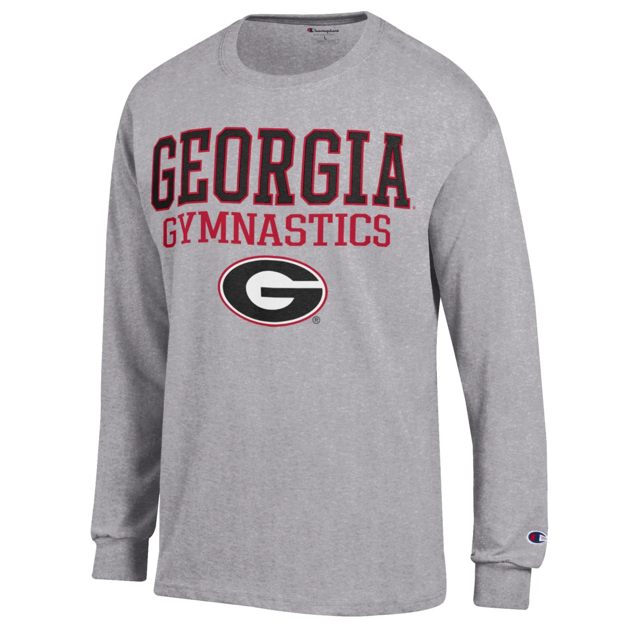 Men's Champion  Gray Georgia Bulldogs Gymnastics Stack Long Sleeve T-Shirt