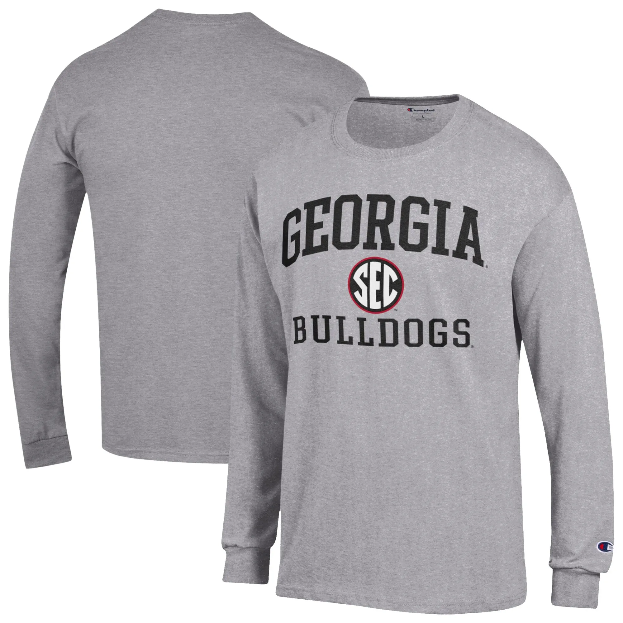 Men's Champion Gray Georgia Bulldogs Team Long Sleeve T-Shirt