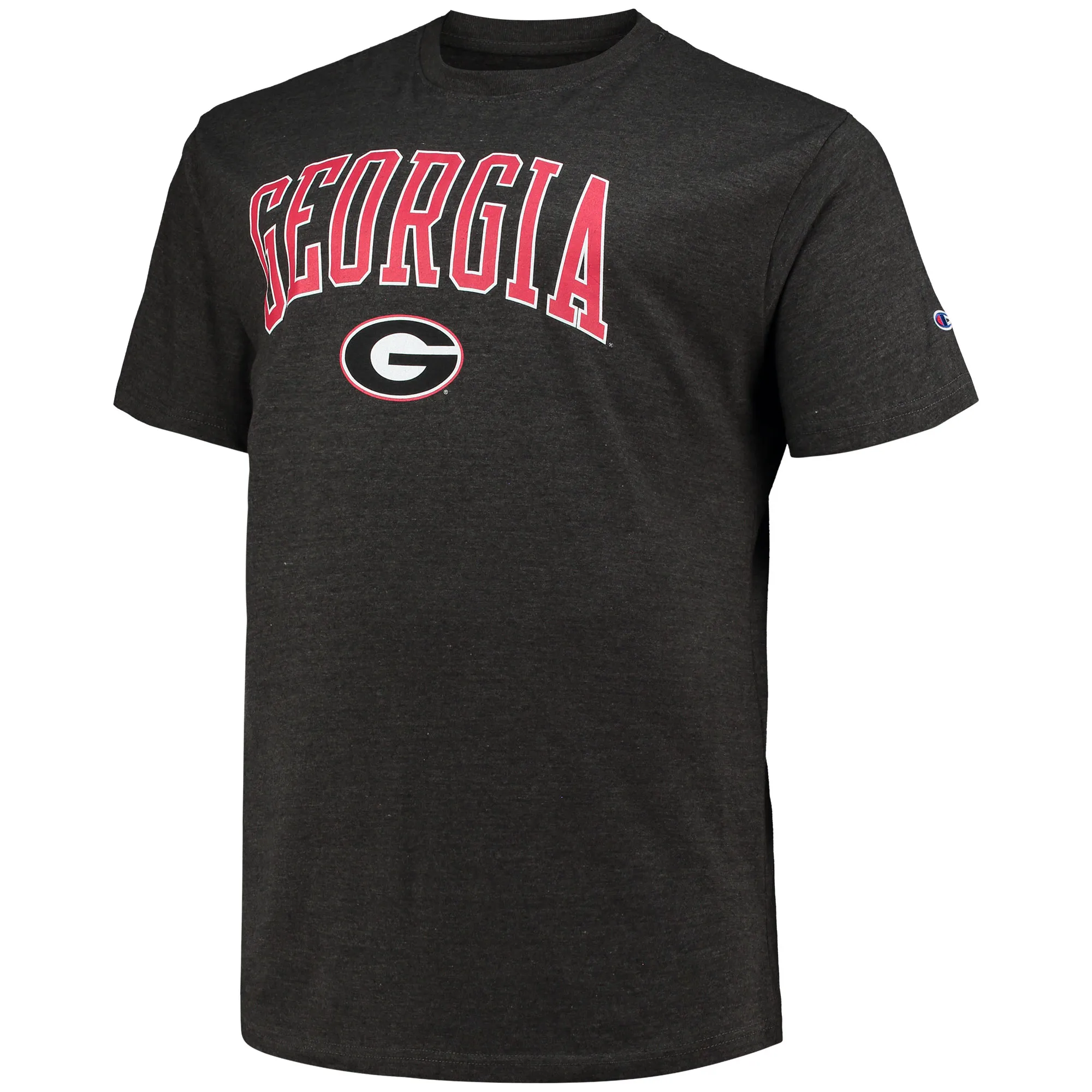 Men's Champion Heathered Charcoal Georgia Bulldogs Big & Tall Arch Over Wordmark T-Shirt