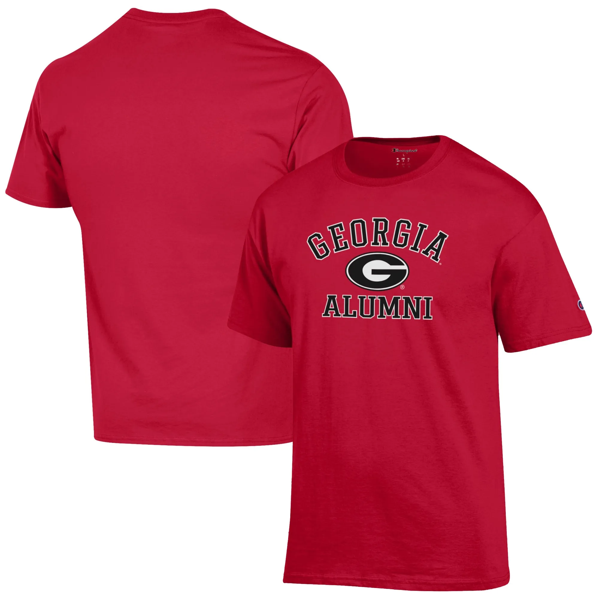 Men's Champion  Red Georgia Bulldogs Alumni Logo T-Shirt