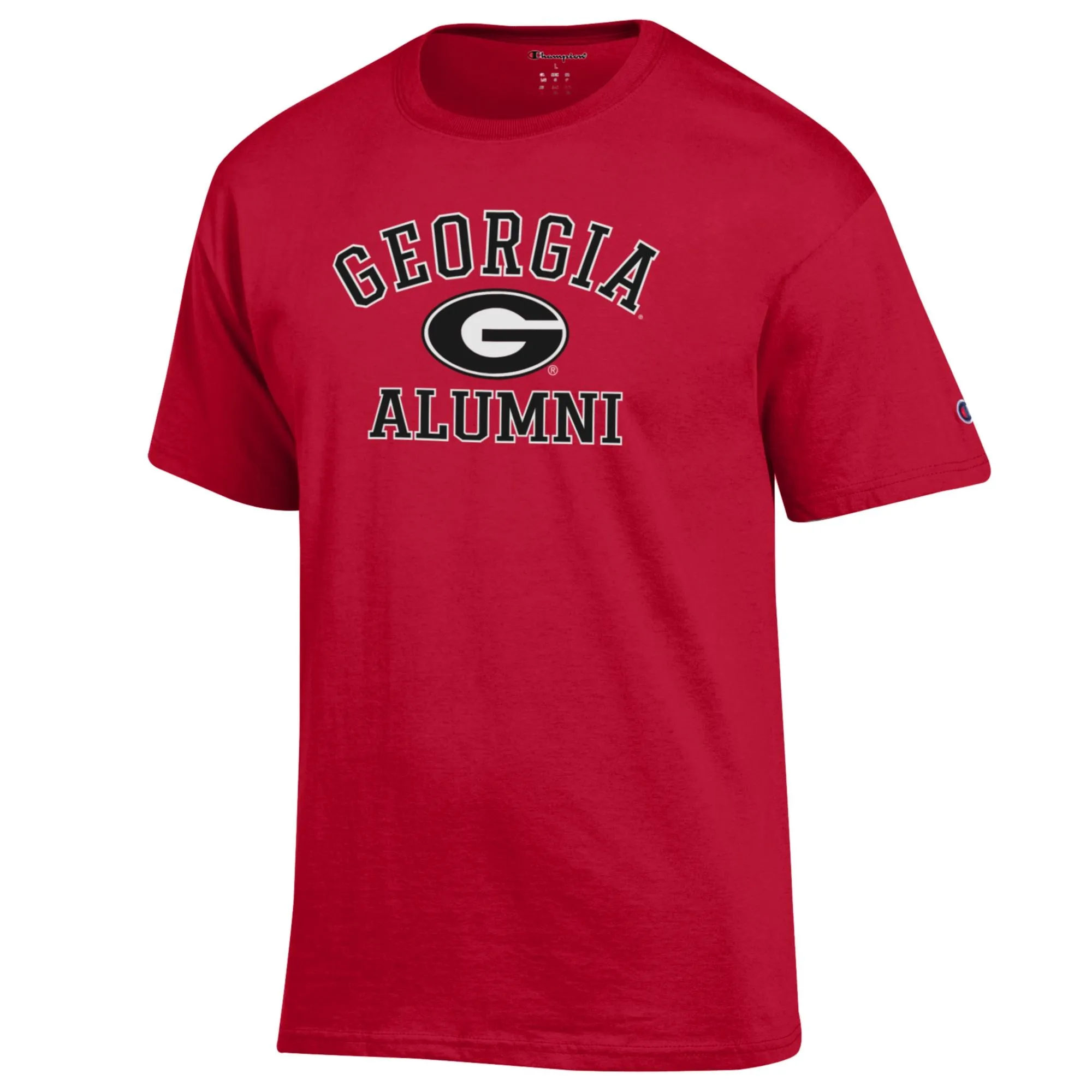 Men's Champion  Red Georgia Bulldogs Alumni Logo T-Shirt