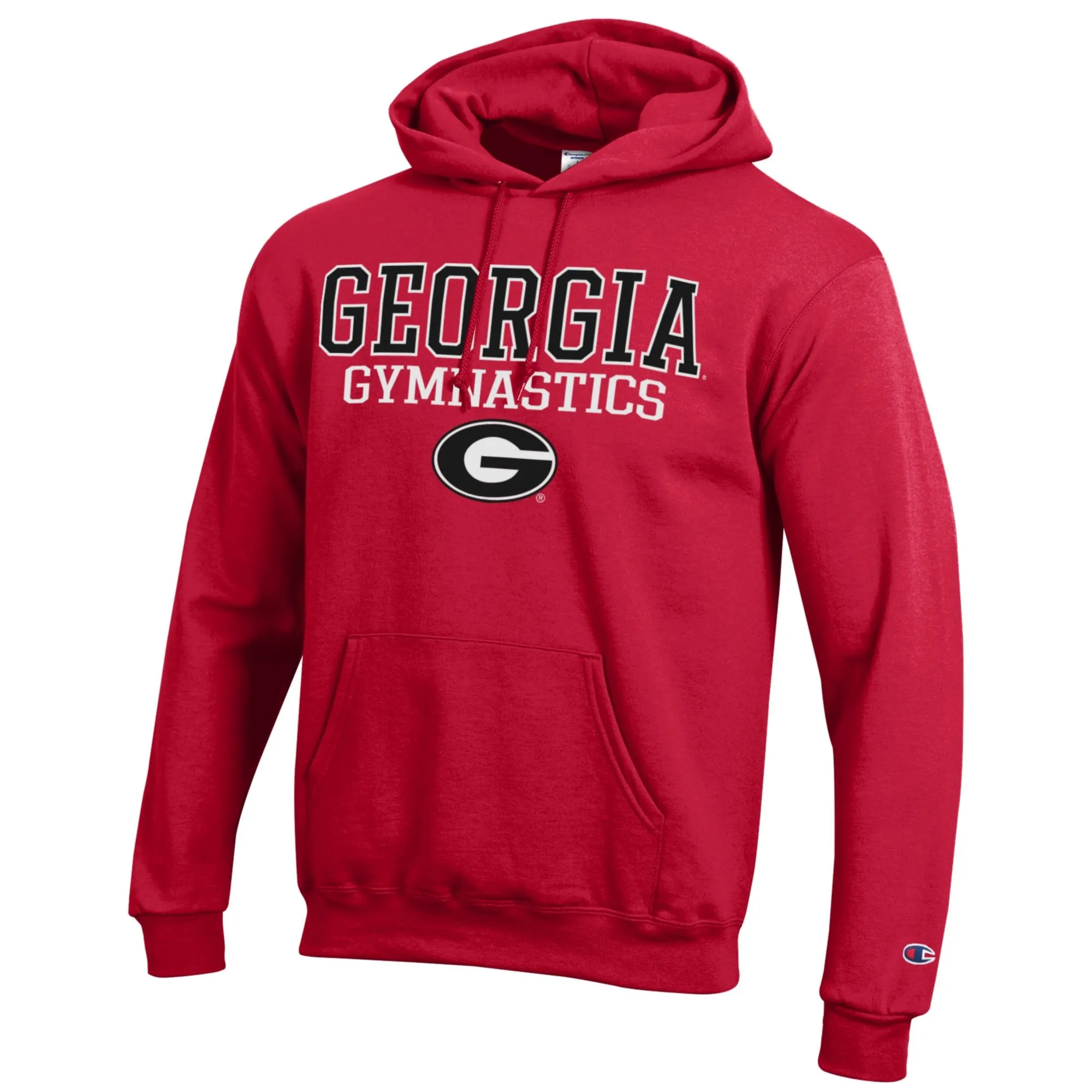 Men's Champion  Red Georgia Bulldogs Gymnastics Stack Powerblend Pullover Hoodie