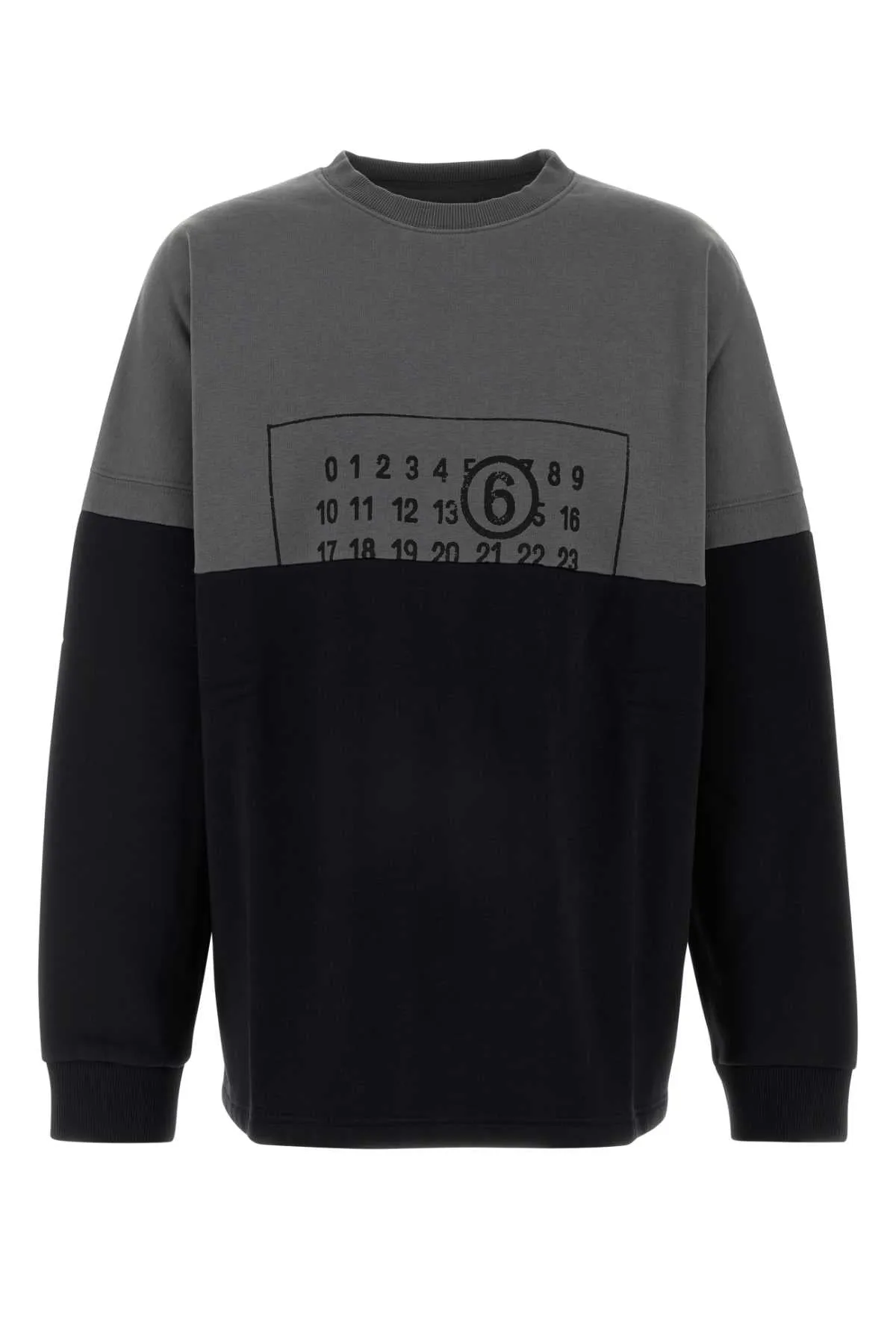 Mm6 Maison Margiela Two Tone Cotton Blend Sweatshirt