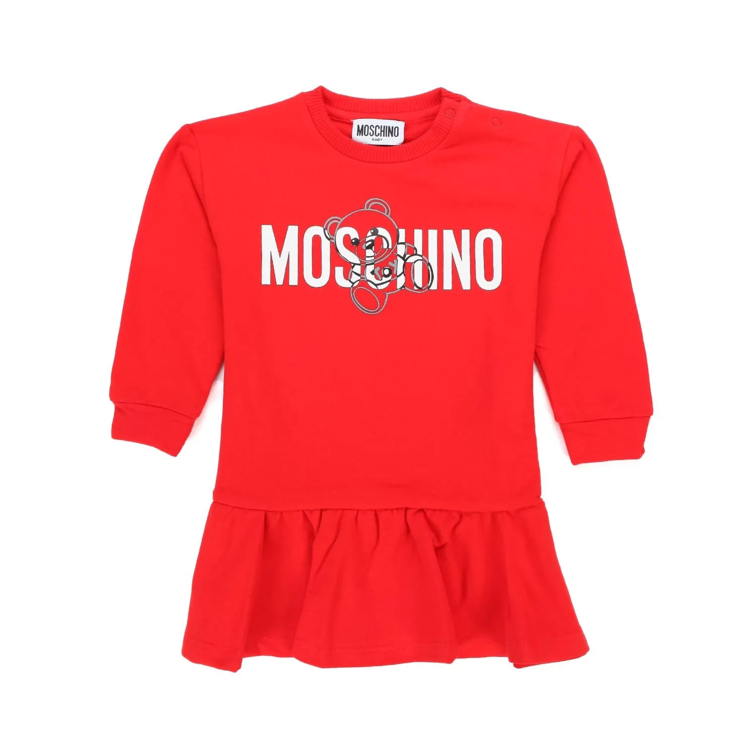 Moschino Mini Dress In Red Jersey For Baby Girl