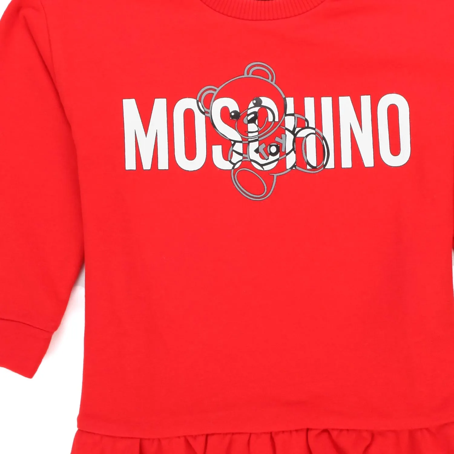 Moschino Mini Dress In Red Jersey For Baby Girl