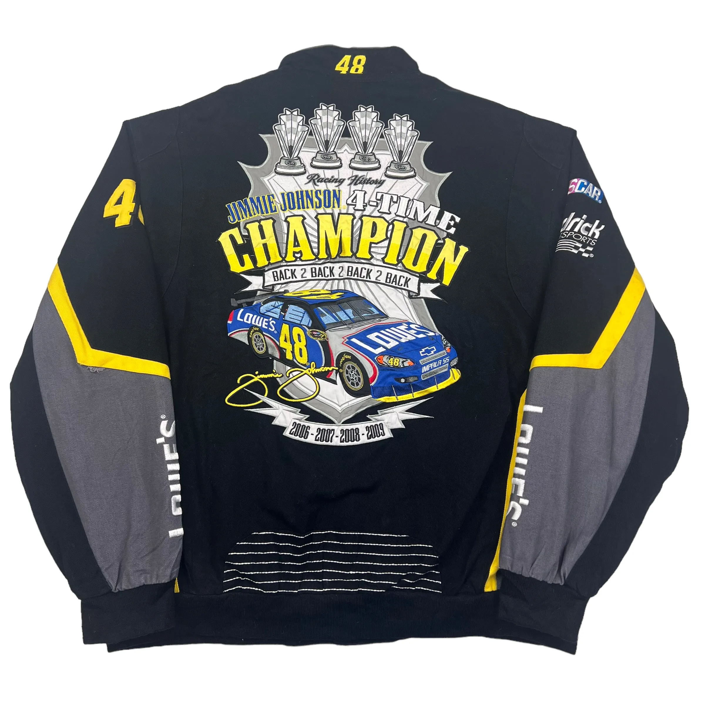 NASCAR Jimmie Johnson 4-Time Champion Black Racing Jacket