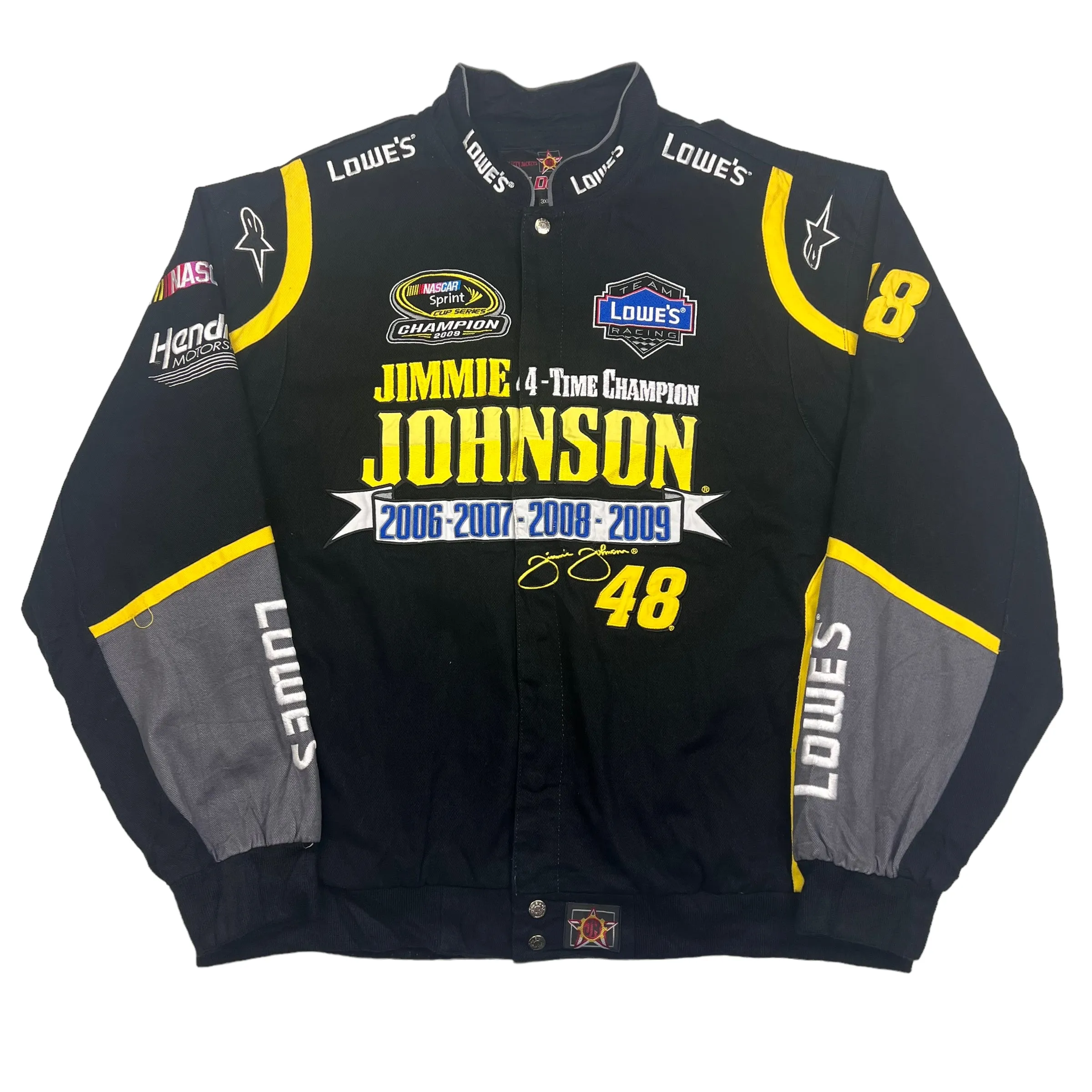 NASCAR Jimmie Johnson 4-Time Champion Black Racing Jacket