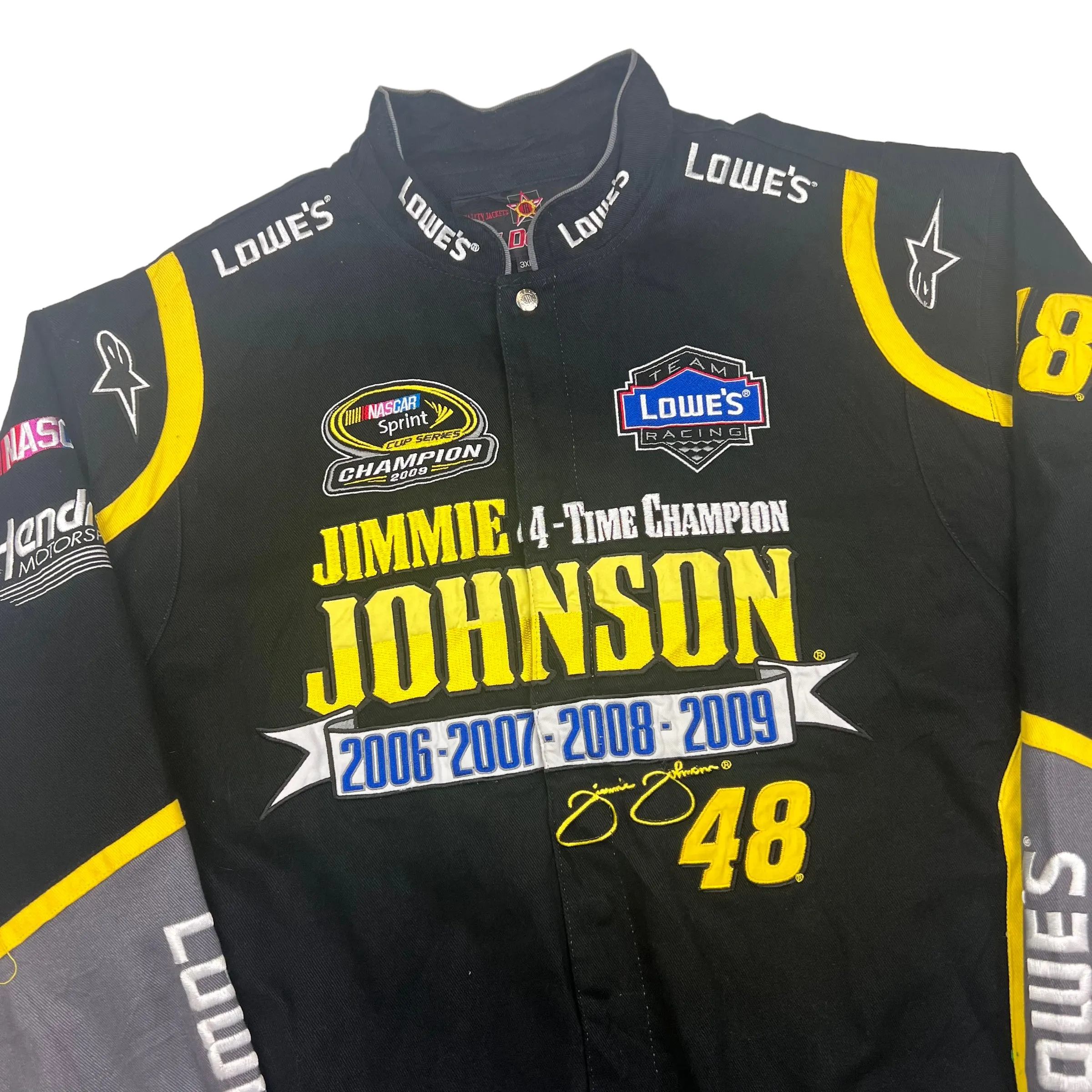 NASCAR Jimmie Johnson 4-Time Champion Black Racing Jacket