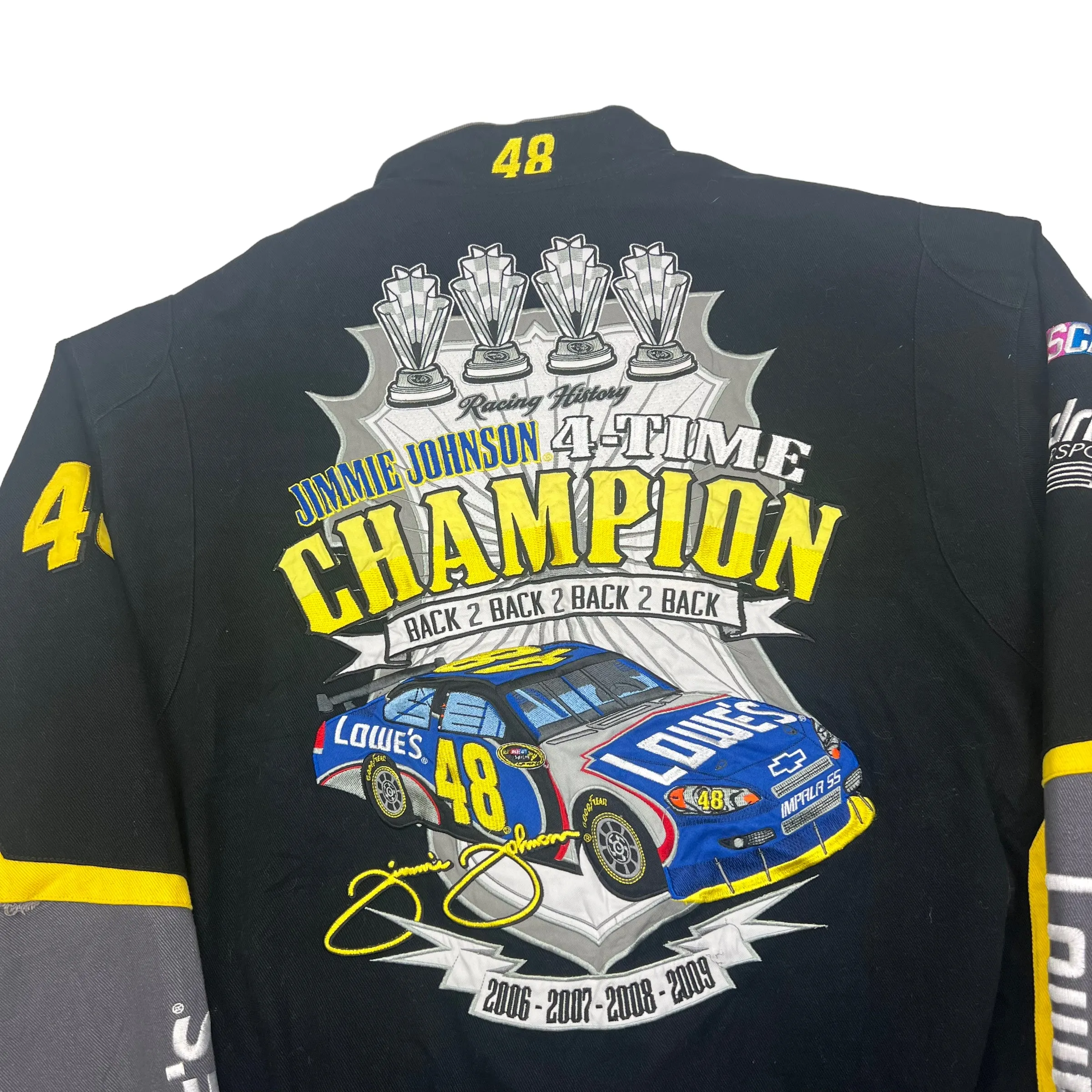 NASCAR Jimmie Johnson 4-Time Champion Black Racing Jacket