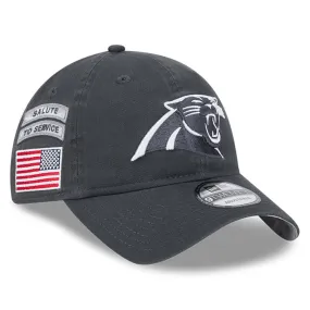 New Era  Carolina Panthers Graphite 2024 Salute To Service 9TWENTY Adjustable Hat