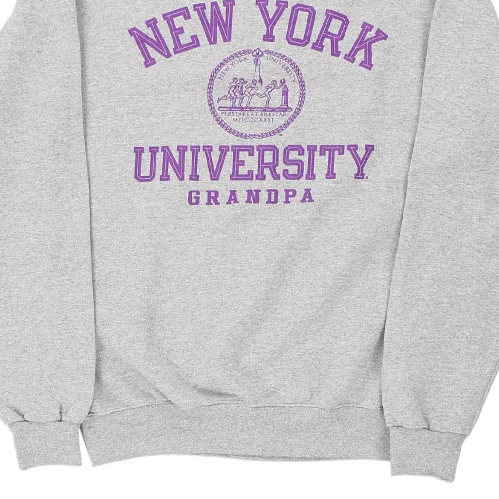 New York University Champion College Sweatshirt - Medium Grey Cotton Blend